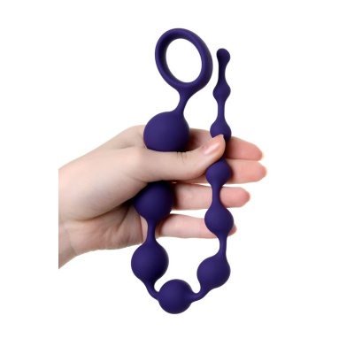 Koraliki analne Grape Violet - 10 kuleczek o stopniowo rosnącej średnicy z pętlą bezpieczeństwa - 1 2