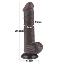 Dildo Sliding Skin Dual Layer Dong 20 cm, czarne - 2
