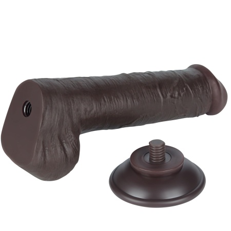 Dildo Sliding Skin Dual Layer Dong 20 cm, czarne - 8