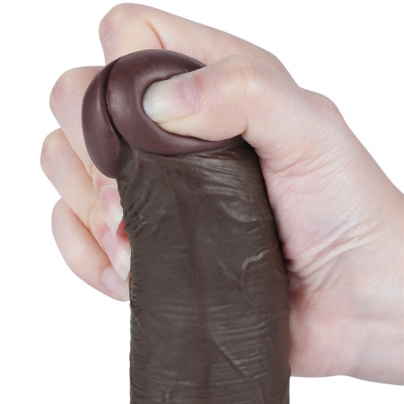Dildo Sliding Skin Dual Layer Dong 20 cm, czarne - 10