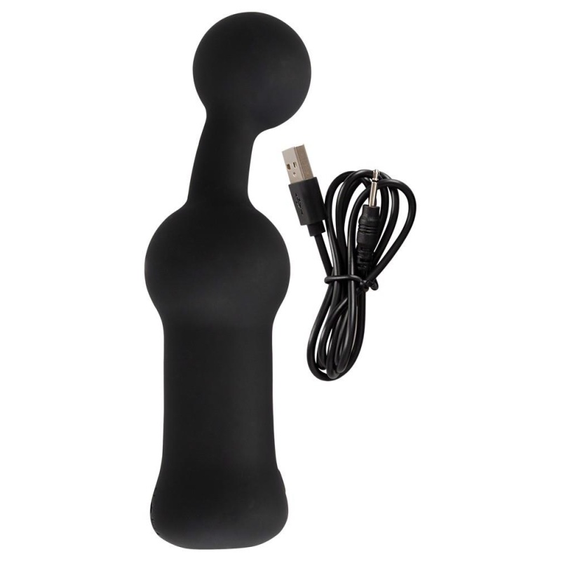 Wibrator do masażu prostaty Black Velvets z elastyczną kulkową końcówką 5 cm i 10 trybami wibracji, 18,9 cm - 8