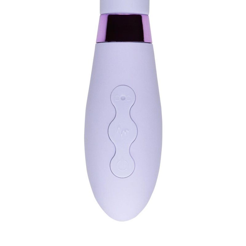 Wibrator Silicone Tip - zakrzywiony korpus z wypustkami, matowy silikon, panel 3 przycisków - 7