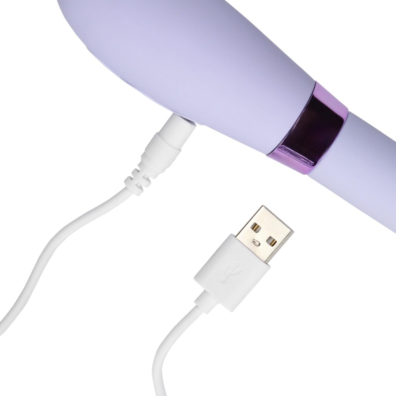Wibrator Silicone Tip - zakrzywiony korpus z wypustkami, matowy silikon, panel 3 przycisków - 8