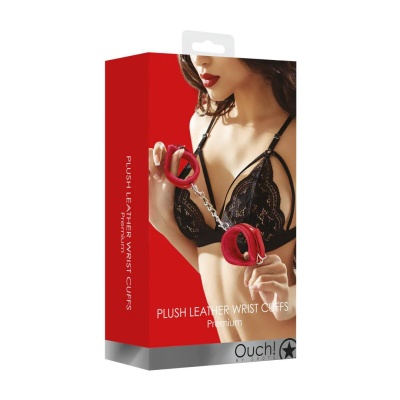 Plush Leather Handcuffs - 1 2