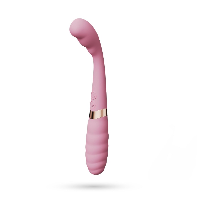 Wibrator podwójny Pixie Dual 20 cm, różowo-złoty - 1
