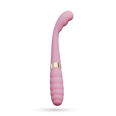Wibrator podwójny Pixie Dual 20 cm, różowo-złoty - 1 2