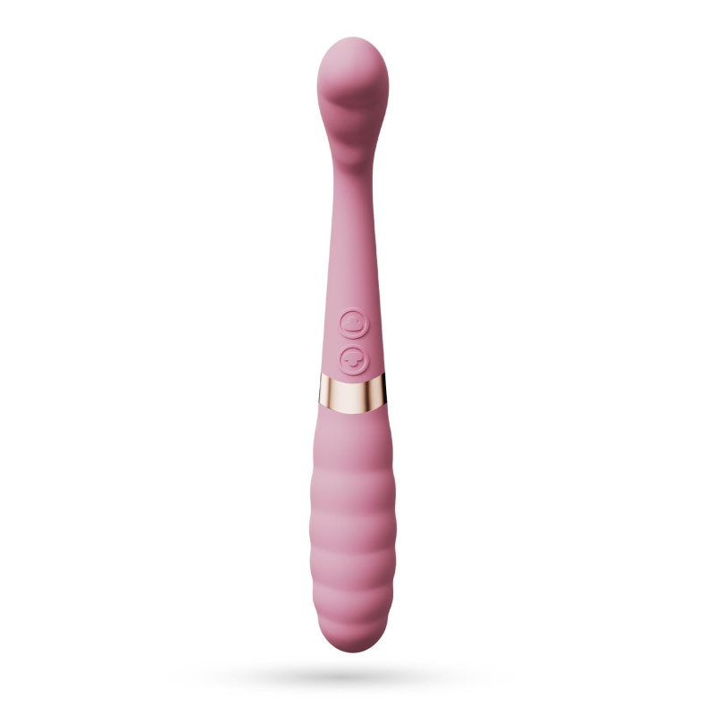 Wibrator podwójny Pixie Dual 20 cm, różowo-złoty - 3