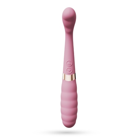 Wibrator podwójny Pixie Dual 20 cm, różowo-złoty - 3