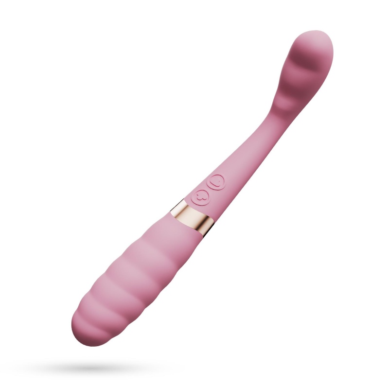 Wibrator podwójny Pixie Dual 20 cm, różowo-złoty - 5