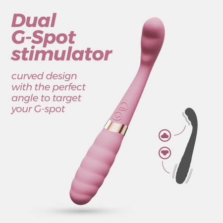Wibrator podwójny Pixie Dual 20 cm, różowo-złoty - 8
