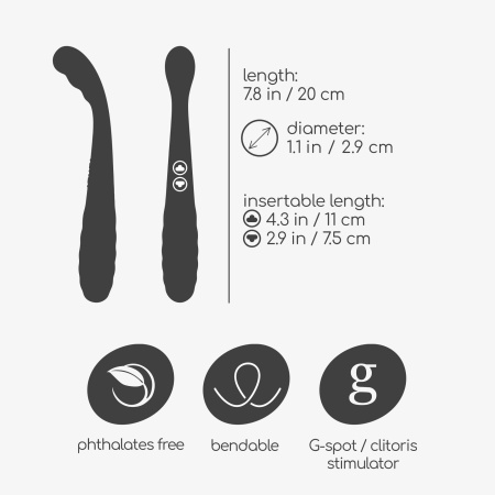 Wibrator podwójny Pixie Dual 20 cm, różowo-złoty - 10