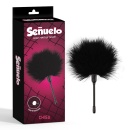 Pleasure Feather Tickler - Piórko do laskotania z bukietem włókien syntetycznych i uchwytem PVC, 21 cm - 1