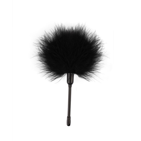 Pleasure Feather Tickler - Piórko do laskotania z bukietem włókien syntetycznych i uchwytem PVC, 21 cm - 2