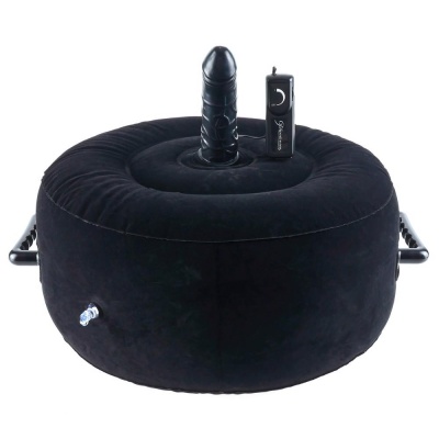 Nadmuchiwane siedzisko erotyczne z wibratorem FFS Inflatable Hot Seat Black – wibrator 16 cm, regulacja przewodowa - 1 2
