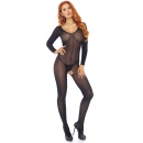 Long Sleeves Bodystocking Black - 4