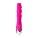 BALLE - wibrator ze stymulatorem łechtaczki i ruchomymi kulkami, silikon medyczny, różowy, 23 cm - 6