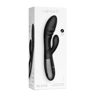 Wibrator króliczkowy Blend Black z podwójnym silnikiem i elastyczną szyjką, 20,2 cm - 1