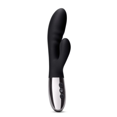 Wibrator króliczkowy Blend Black z podwójnym silnikiem i elastyczną szyjką, 20,2 cm - 1 2
