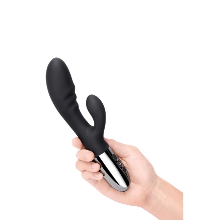 Wibrator króliczkowy Blend Black z podwójnym silnikiem i elastyczną szyjką, 20,2 cm - 3