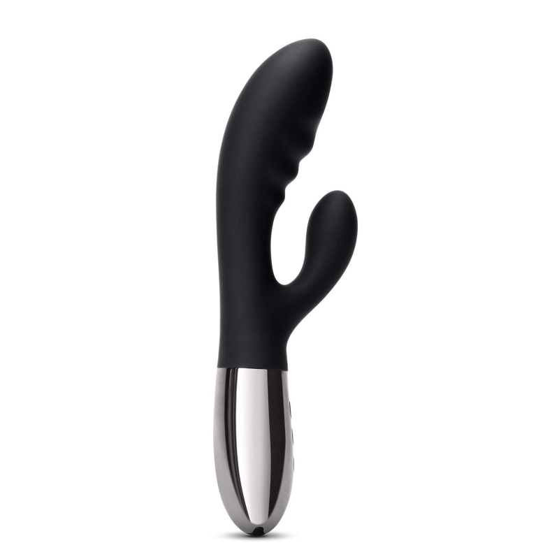 Wibrator króliczkowy Blend Black z podwójnym silnikiem i elastyczną szyjką, 20,2 cm - 5