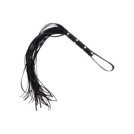 Long Studded Flogger Whip Black - 1