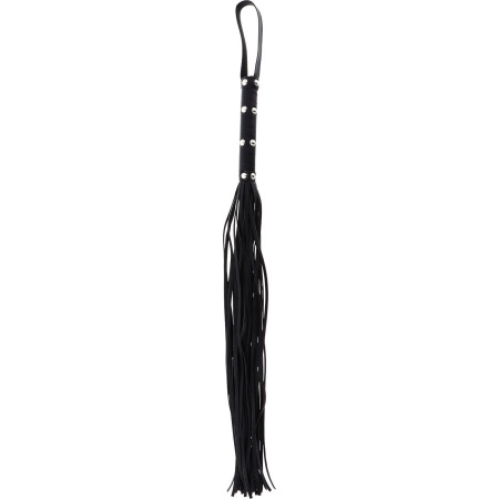 Long Studded Flogger Whip Black - 2