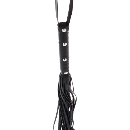Long Studded Flogger Whip Black - 3