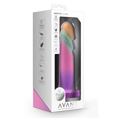 Dildo silikonowe Avant Sunrise Gaze Sherbet 19 cm - ręcznie rzeźbiony trzon z przyssawką - 1