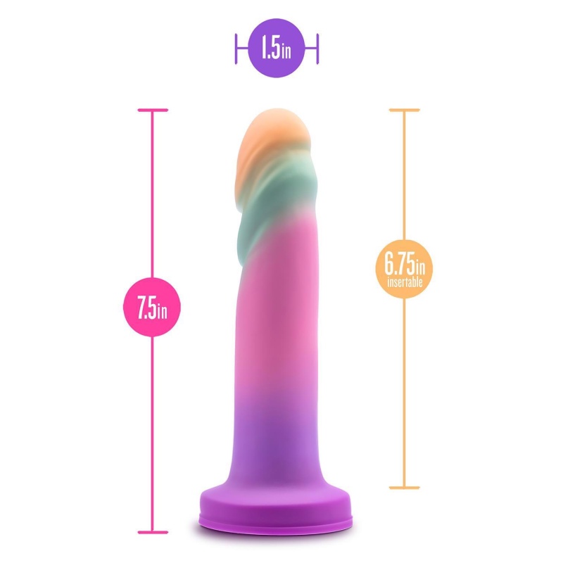 Dildo silikonowe Avant Sunrise Gaze Sherbet 19 cm - ręcznie rzeźbiony trzon z przyssawką - 5