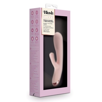 Wibrator króliczek Blush Elora Pink z potrójną stymulacją, silikon medyczny Puria, długość 20,3 cm - 1