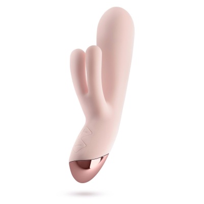 Wibrator króliczek Blush Elora Pink z potrójną stymulacją, silikon medyczny Puria, długość 20,3 cm - 1 2