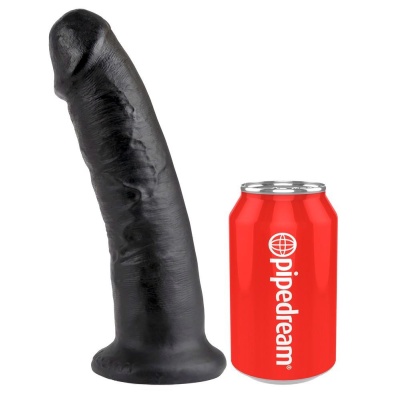 Dildo King Cock 9" Cock Dark – realistyczne dildo PVC z podstawą ssącą, kompatybilne ze strap-on, 24 cm, Ø 5,3 cm - 1 2