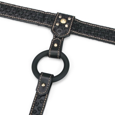 Uprząż strap-on Reign – regulowana, PU, antyczny brąz, 63-102 cm - 1 2