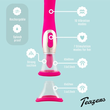 Pleasure Pump With G-Spot Vibrator Pink - pompka próżniowa z wibratorem punktu G i stymulatorem łechtaczki, głębokość wprowadzen - 12