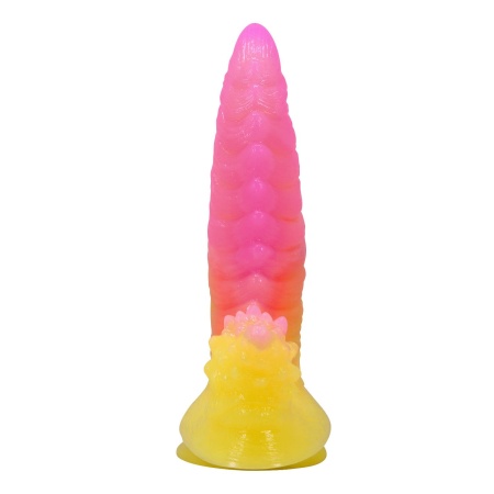Dildo silikonowe Power Monsters Flamebeast - fakturowany wał 22,5 cm z przyssawką - 3