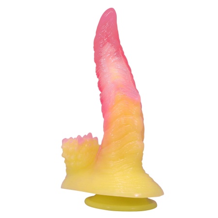 Dildo silikonowe Power Monsters Flamebeast - fakturowany wał 22,5 cm z przyssawką - 4