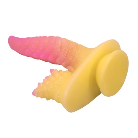 Dildo silikonowe Power Monsters Flamebeast - fakturowany wał 22,5 cm z przyssawką - 5