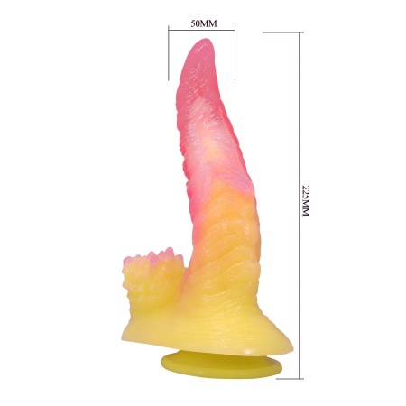 Dildo silikonowe Power Monsters Flamebeast - fakturowany wał 22,5 cm z przyssawką - 7