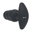 Tri Bulb Vibrating Silicone Anal Plug - Black - 5