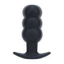 Tri Bulb Vibrating Silicone Anal Plug - Black - 6