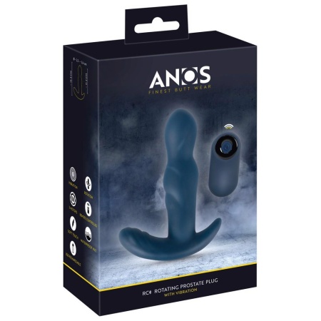 Stymulator prostaty ANOS RC Swinging Plug – końcówka rotacyjno-wibracyjna, szeroki stoper, długość 13,3 cm - 1