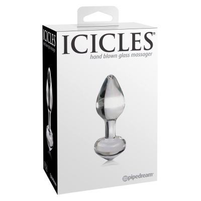 Szklany Korek Analny Icicles No. 44 Clear Bezszwowy 8 cm - 1