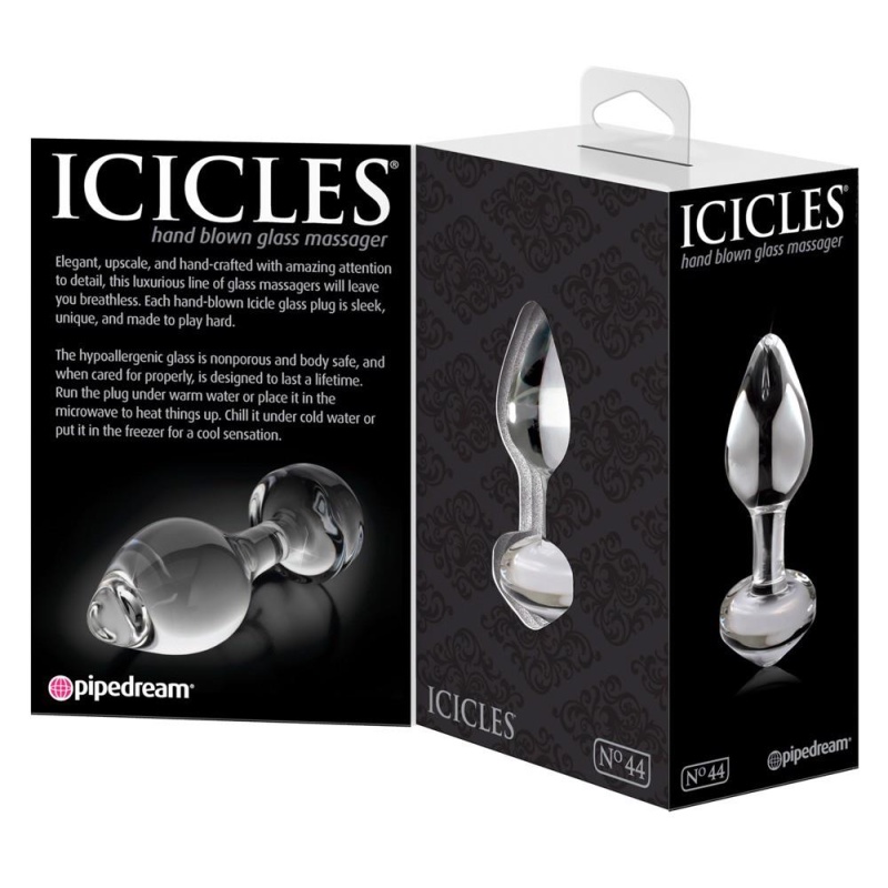Szklany Korek Analny Icicles No. 44 Clear Bezszwowy 8 cm - 5