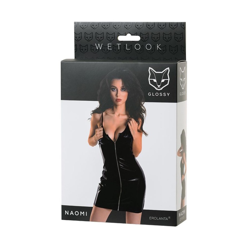 Wetlook black dress NAOMI - black M - 5