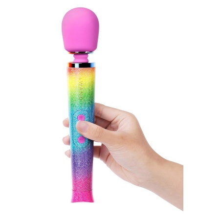 Masażer różdżkowy Rainbow Ombre Petite - kulista głowica silikonowa Ø 4,35 cm, długość 25,4 cm, zasilanie USB - 2