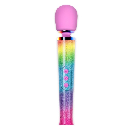 Masażer różdżkowy Rainbow Ombre Petite - kulista głowica silikonowa Ø 4,35 cm, długość 25,4 cm, zasilanie USB - 3