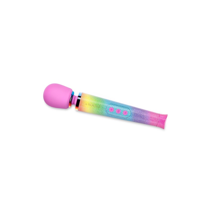 Masażer różdżkowy Rainbow Ombre Petite - kulista głowica silikonowa Ø 4,35 cm, długość 25,4 cm, zasilanie USB - 5