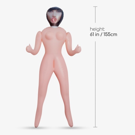 Nadmuchiwana lalka Marie L'Apprentie Soubrette 155 cm różowa z wyjmowanym masturbatorem - 11