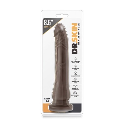 Realistyczne dildo 8.5 Chocolate z przyssawką - 21,6 cm, średnica 3,8 cm - 1