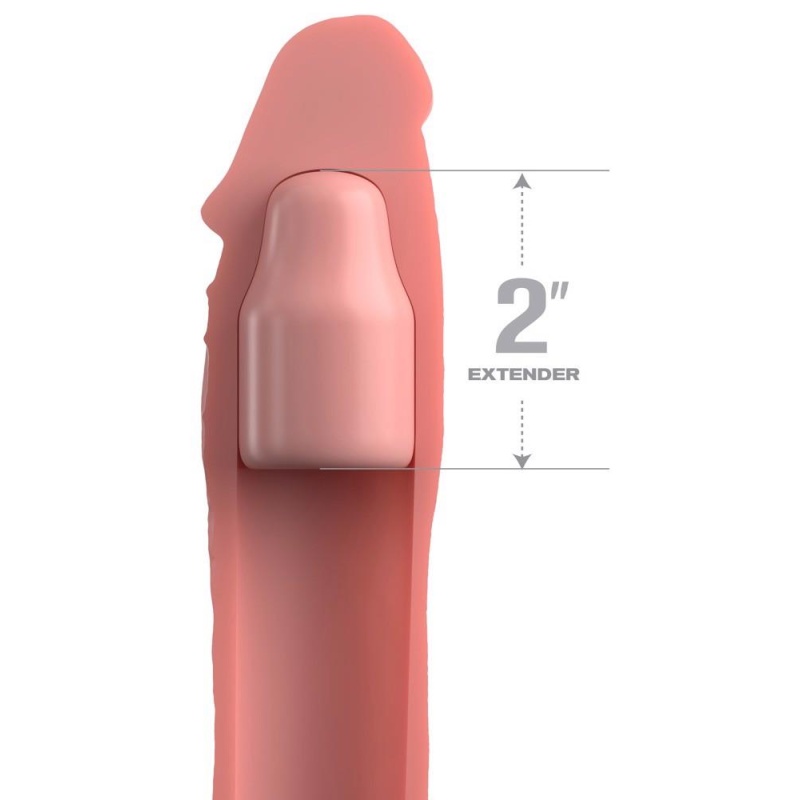 Nakładka na penisa FXTE 2 X-tension Light - silikonowa, rozciągliwa, 20,3 cm - 3